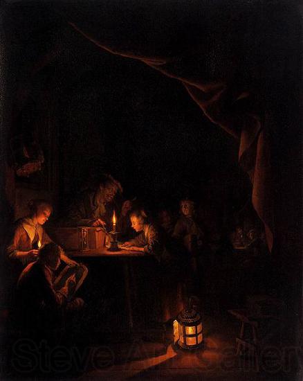 Gerard Dou The Night School. France oil painting art
